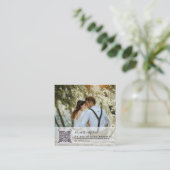 LeahG RSVP QRコード写真詳細結婚ズカード エンクロージャーカード (スタンド正面)