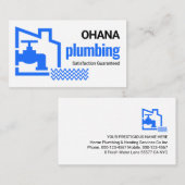 Leaking Blue Faucet Building Home Frame 名刺 (正面/裏面)