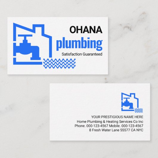 Leaking Blue Faucet Building Home Frame 名刺 (正面/裏面)