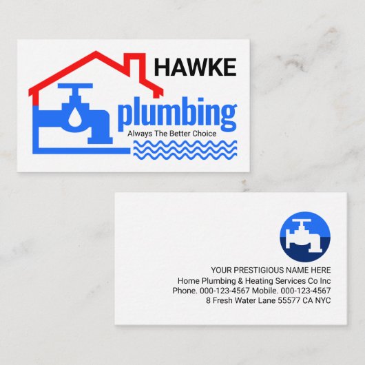 Leaking Blue Faucet Under Home 名刺 (正面/裏面)