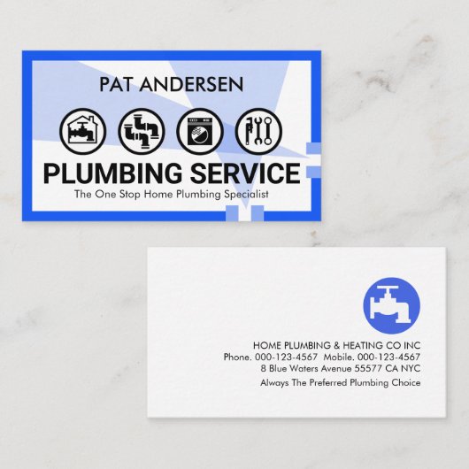 Leaking Blue Water Plumbing Pipeline 名刺 (正面/裏面)