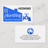 Leaking Faucet Blue Home Building Plumbing 名刺 (正面/裏面)