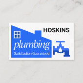 Leaking Faucet Blue Home Building Plumbing 名刺 (正面)