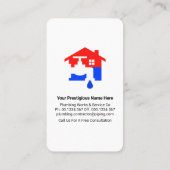 Leaking Faucet Blue Plumbing Tab Layers 名刺 (裏面)