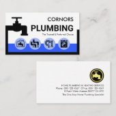 Leaking Faucet Blue Water Frame 名刺 (正面/裏面)