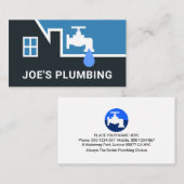 Leaking Faucet On White Building Frame 名刺 (正面/裏面)