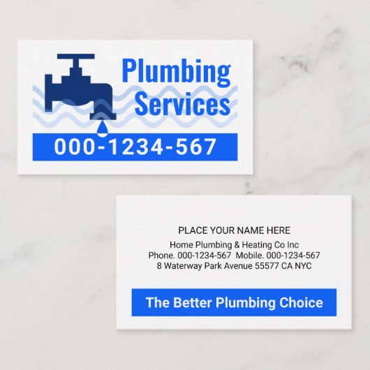 Leaking Faucet Water Waves 名刺 (正面/裏面)