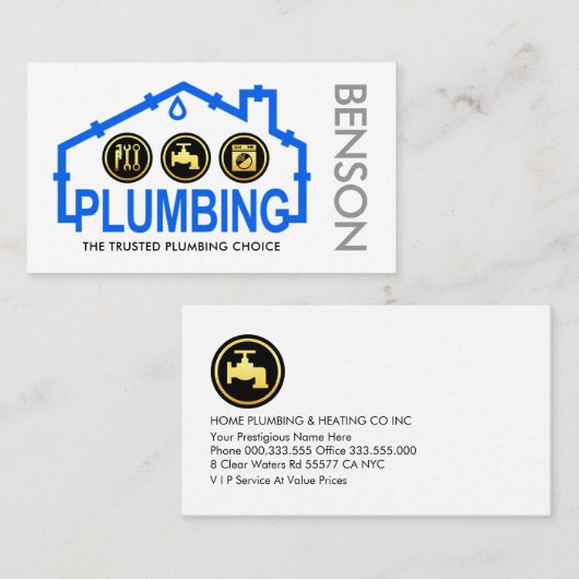 Leaking Home Pipe Frame Plumbing 名刺 (正面/裏面)