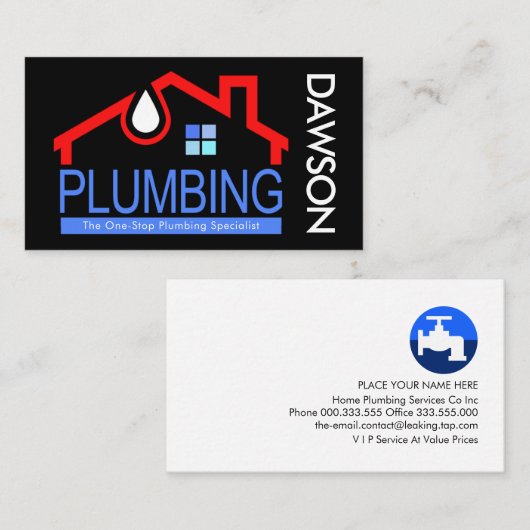 Leaking Home Plumbing Service 名刺 (正面/裏面)
