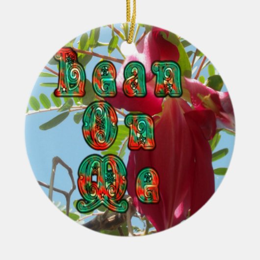 Lean 感動的 On Meフローラスカイワードアートプリント セラミックオーナメント (正面)