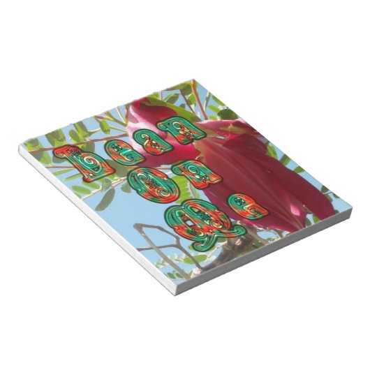 Lean 感動的 On Meフローラスカイワードアートプリント ノートパッド (アングル)