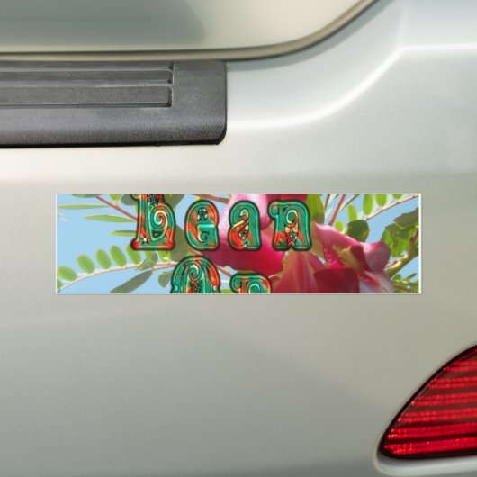 Lean 感動的 On Meフローラスカイワードアートプリント バンパーステッカー (車上)