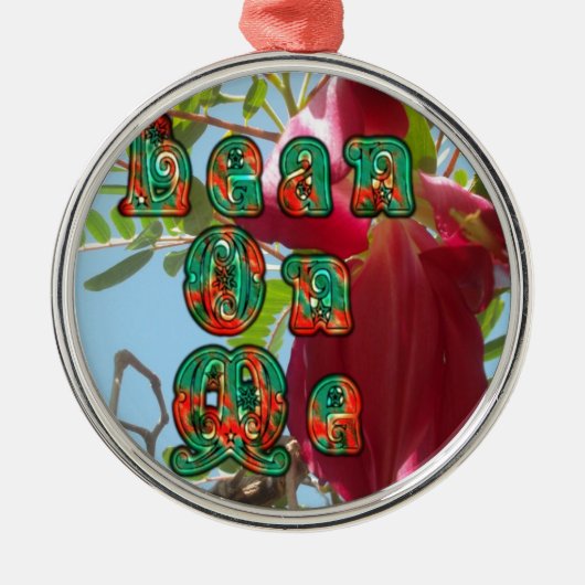 Lean 感動的 On Meフローラスカイワードアートプリント メタルオーナメント (正面)