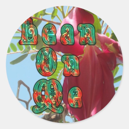 Lean 感動的 On Meフローラスカイワードアートプリント ラウンドシール (正面)