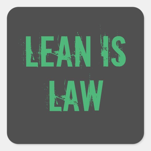 Lean is Law Fitness Personal Trainer Bodybuilding スクエアシール (正面)