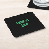 Lean is Law Fitness Personal Trainer Bodybuilding スクエアペーパーコースター (アングル)