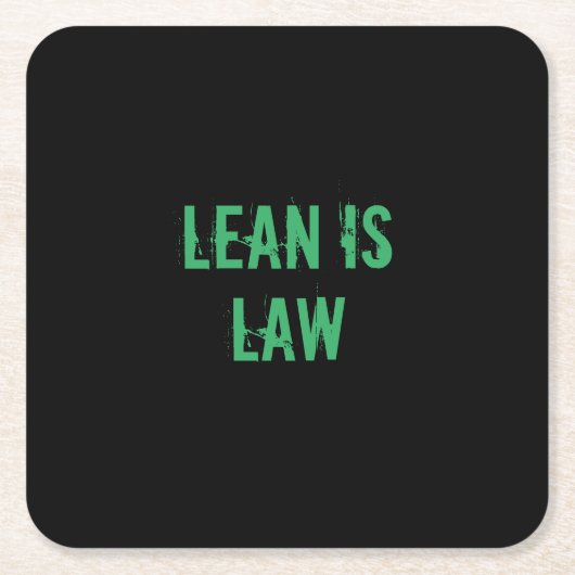 Lean is Law Fitness Personal Trainer Bodybuilding スクエアペーパーコースター (正面)