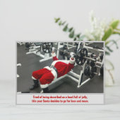 Lean & Mean Santa - おもしろい Joke間抜け Christmas 招待状 (スタンド正面)