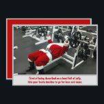 Lean & Mean Santa - おもしろい Joke間抜け Christmas 招待状<br><div class="desc">このおもしろい、ジョークのデザインは、ジムでサンタの写真をフィーチャーし、重さを持ち上げる。パーソナルトレーナー、フィットネスパーソナライズされたセンター、ジム、重量挙げ、スポーツ機器メーカーのビジネスホリデーカードに最適。</div>