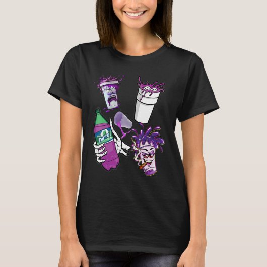Lean  Purple Drank Dirty Double cup Lean Line Smok Tシャツ (正面)