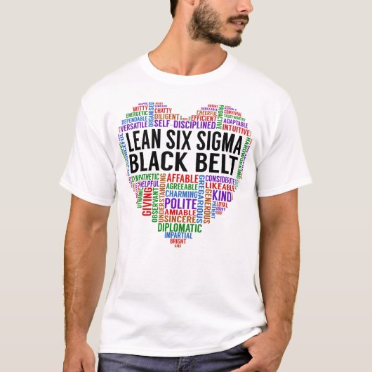 Lean Six Sigma Black Belt Heart Tシャツ (正面)