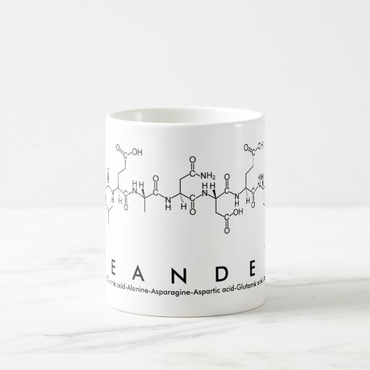 Leanderペプチド名mug コーヒーマグカップ (中央)
