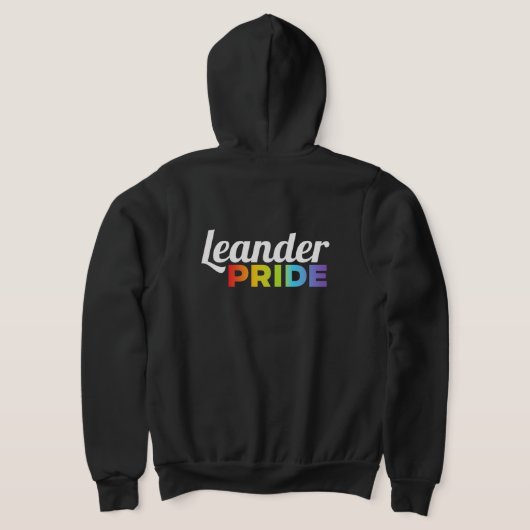 Leander Pride ブラックジップアップパーカー パーカ (レイダウン裏面)