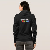 Leander Pride black zip-front hoodie パーカ (裏面フル)