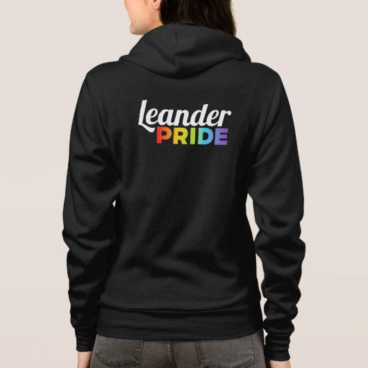 Leander Pride black zip-front hoodie パーカ (裏面)