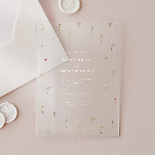 Leander Wildflower Wedding アクリル招待状