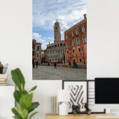Leaning Bell Tower of Santo Stefano Venice Italy ポスター (ホームオフィス)