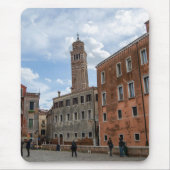 Leaning Bell Tower of Santo Stefano Venice Italy マウスパッド (正面)