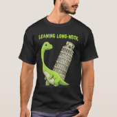 Leaning Long-Neck Cute Brachiosaurus & Leaning Tow Tシャツ (正面)