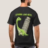 Leaning Long-Neck Cute Brachiosaurus & Leaning Tow Tシャツ (裏面)