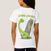 Leaning Long-Neck Cute Brachiosaurus & Leaning Tow Tシャツ (裏面)