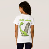 Leaning Long-Neck Cute Brachiosaurus & Leaning Tow Tシャツ (裏面フル)