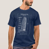 Leaning Pisa Tower Blueprint Art Tシャツ (正面)