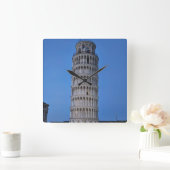 Leaning Tower at Dusk スクエア壁時計 (ホーム)