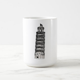 Leaning Tower of Pisa Line Art Illustration コーヒーマグカップ