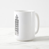 Leaning Tower of Pisa Line Art Illustration コーヒーマグカップ (正面右)