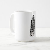 Leaning Tower of Pisa Line Art Illustration コーヒーマグカップ (正面左)