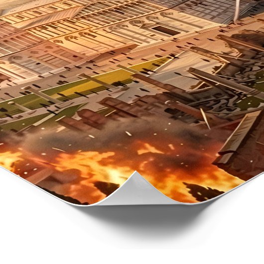 Leaning Tower of Pisa Under Siege Poster ポスター (角)