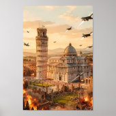 Leaning Tower of Pisa Under Siege Poster ポスター (正面)