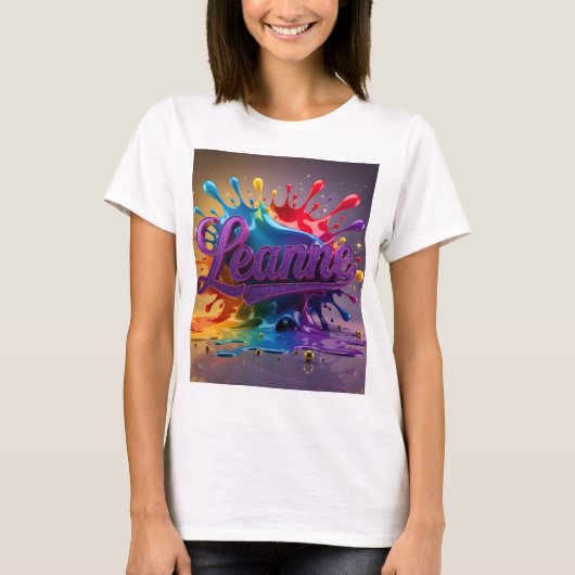 Leanne オリジナル 白シャツ - 彼女へのギフト tシャツ (正面)
