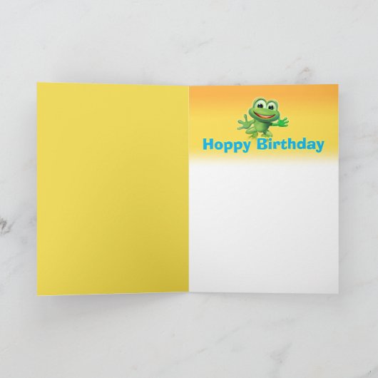 Leap Frogのカスタム誕生日カード標準 カード (内部)