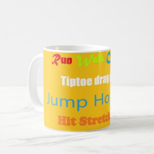 Leap Hop Skipリーン文字デザイン混合色 コーヒーマグカップ (正面左)