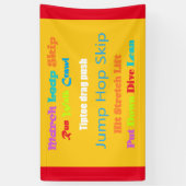 Leap Hop Skipリーン文字デザイン混合色 横断幕 (縦)