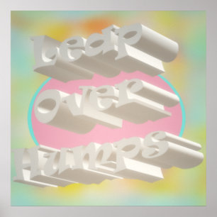 Leap Over Humpsアートデザインミスティパステルとホワイト ポスター