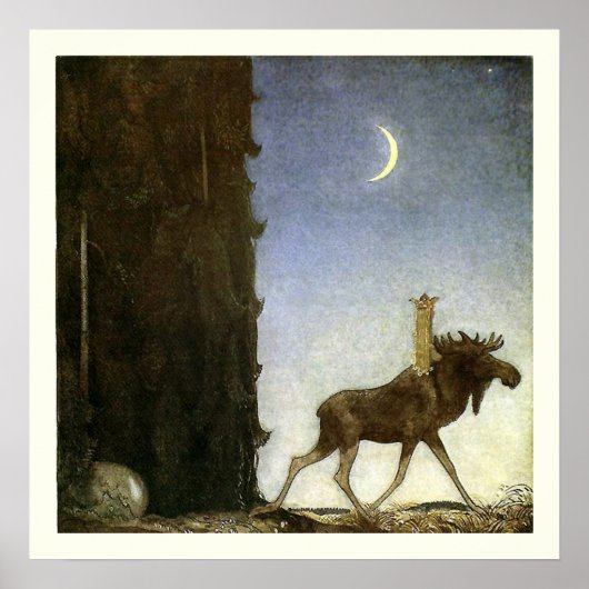 Leap the Elk andプリンセスTuvstarr by John Bauer ポスター (正面)