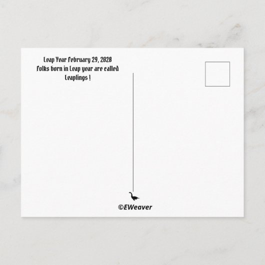 Leap Year  Postcard  Postcrossing card ポストカード (裏面)